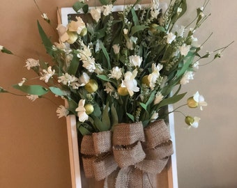 Wildflower Wall Decor/Wall Hanging/Rustic Floral/Rustic Home Decor/Home Decor/Framed Wall Hanging/Floral Wall Decor/Wall Decor
