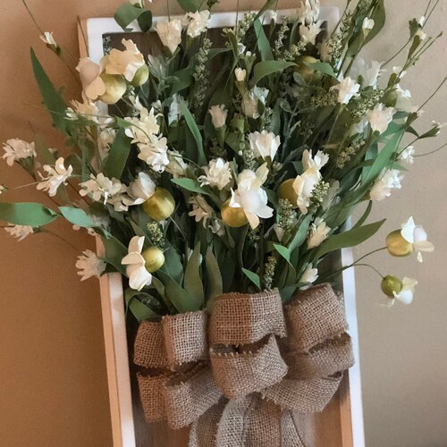 Wall Hanging/rustic Floral/rustic Home Decor/home Decor/framed Etsy