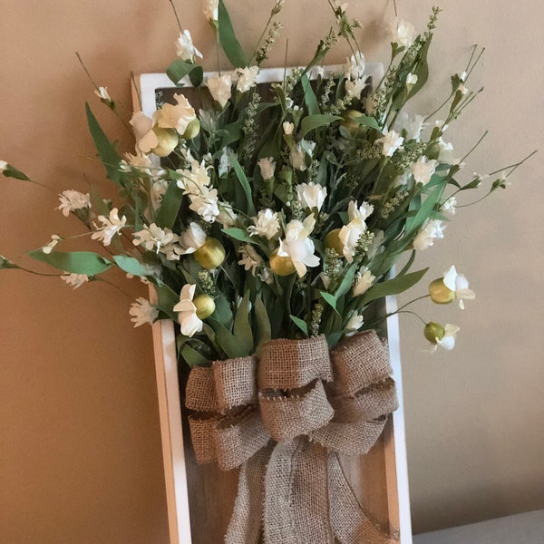 Wildflower Wall Decor/Wall Hanging/Rustic Floral/Rustic Home Decor/Home Decor/Framed Wall Hanging/Floral Wall Decor/Wall Decor