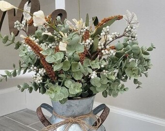 Fall Floral Centerpiece/Rustic Centerpiece/Farmhouse Decor/Table Centerpiece/Home Decor/Rustic Home Decor/Floral Arrangement