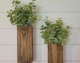 Farmhouse Wall Sconce Set, Wall Planters, Wall Hanging, Farmhouse Wall Decor, Wood Wall Pockets, Rustic Wall Decor