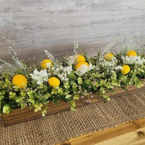 Lemon Floral Centerpiece/Floral Centerpiece/Lemon Centerpiece/Planter Centerpiece/Home Decor/Table Centerpiece/Farmhouse Home Decor