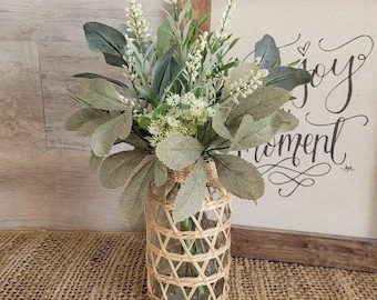 Farmhouse Floral Centerpiece/Boho Centerpiece/Eucalyptus Centerpiece/Floral Centerpiece/Table Centerpiece/Home Decor