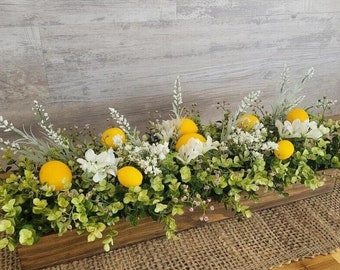 Lemon Floral Centerpiece/Floral Centerpiece/Lemon Centerpiece/Planter Centerpiece/Home Decor/Table Centerpiece/Farmhouse Home Decor