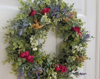 Eucalyptus Wreath/Year Round Wreath/Spring Wreath/Lavender Wreath/Door Wreath/Farmhouse Wreath