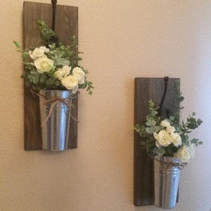 Wall Sconce Set/Rustic Wall Decor/Home Decor/Farmhouse Wall Decor/Wall Planter/Wall Hanging/Farmhouse Decor/Wall Hanging