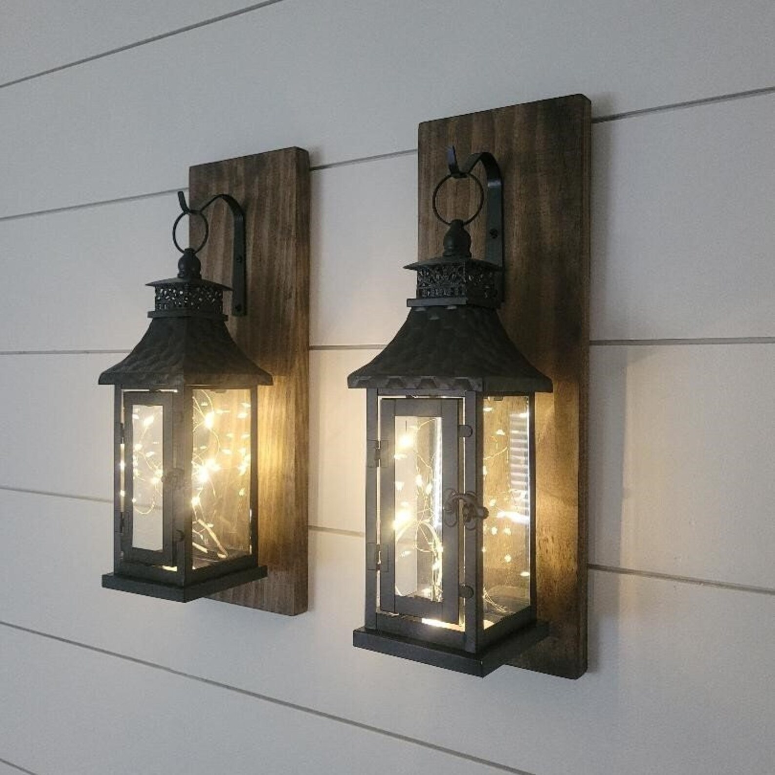 Lantern Wall Sconce Set/wall Sconces/fairy Light Sconce Set/home Decor