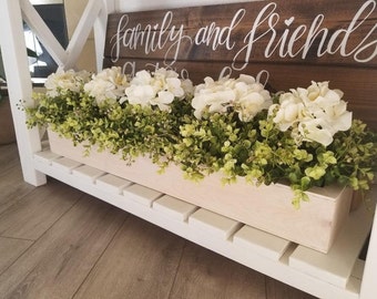 Rustic Planter Box Centerpiece/Farmhouse Centerpiece/Floral Centerpiece/Rustic Home Decor/Home Decor/Eucalyptus Centerpiece/Farmhouse Decor