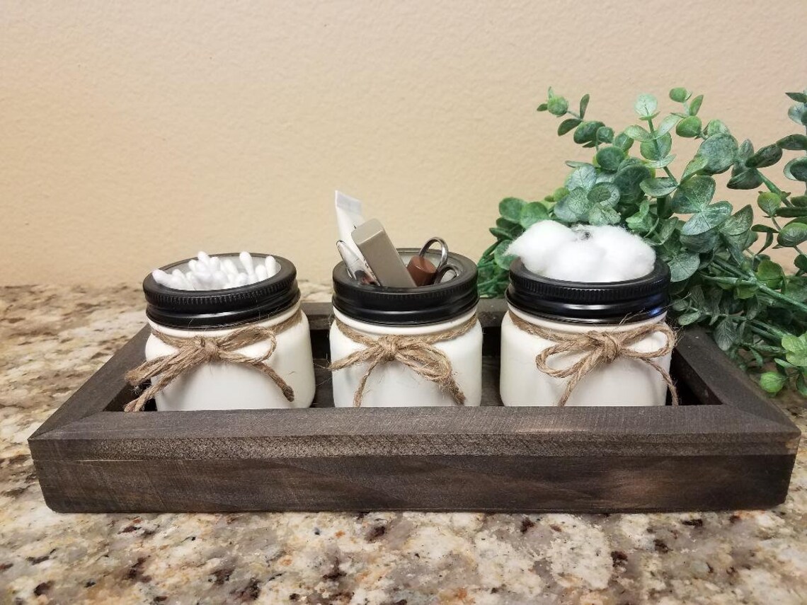 Bathroom Jar Set Bathroom Organizer Make-up Holder Cosmetic - Etsy