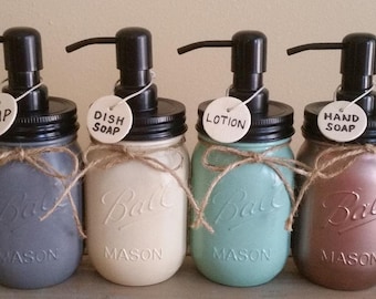 Single Mason Jar Soap Dispenser/Soap Dispenser/Bathroom Decor/Kitchen Decor/Mason Jar Dispensers/Home Decor/Rustic Home Decor