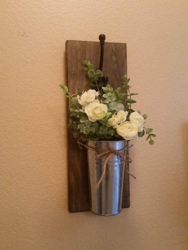 Wall Sconce Set/Rustic Wall Decor/Home Decor/Farmhouse Wall Decor/Wall Planter/Wall Hanging/Farmhouse Decor/Wall Hanging image 3