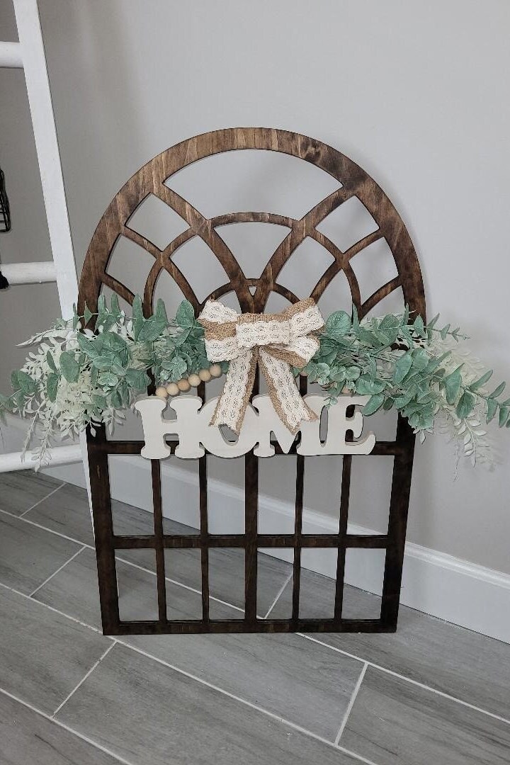 Cathedral Window Frame With Floral/cathedral Wood Frame/window
