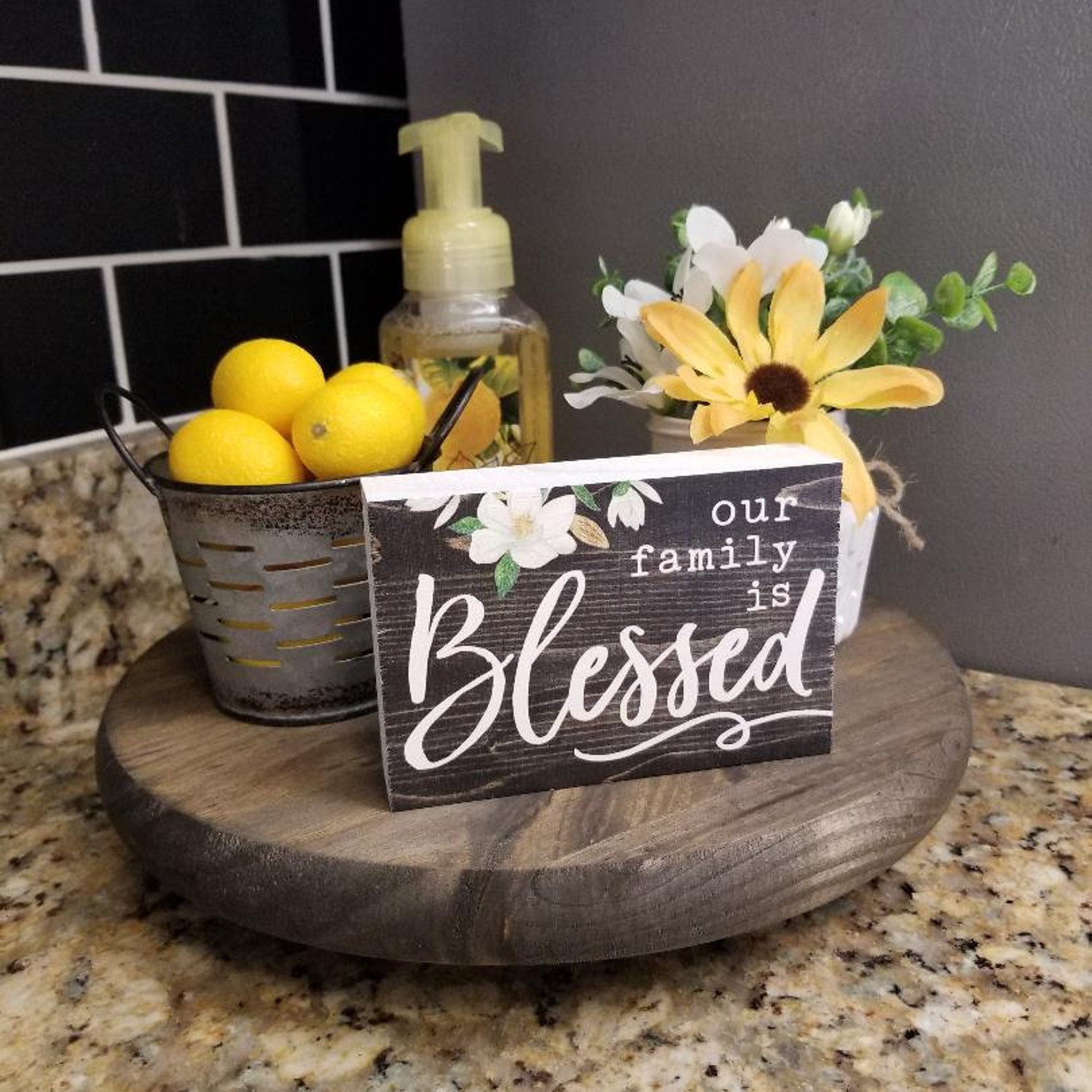 Round Wood Tray/wood Tray/rustic Wood Tray/kitchen Etsy