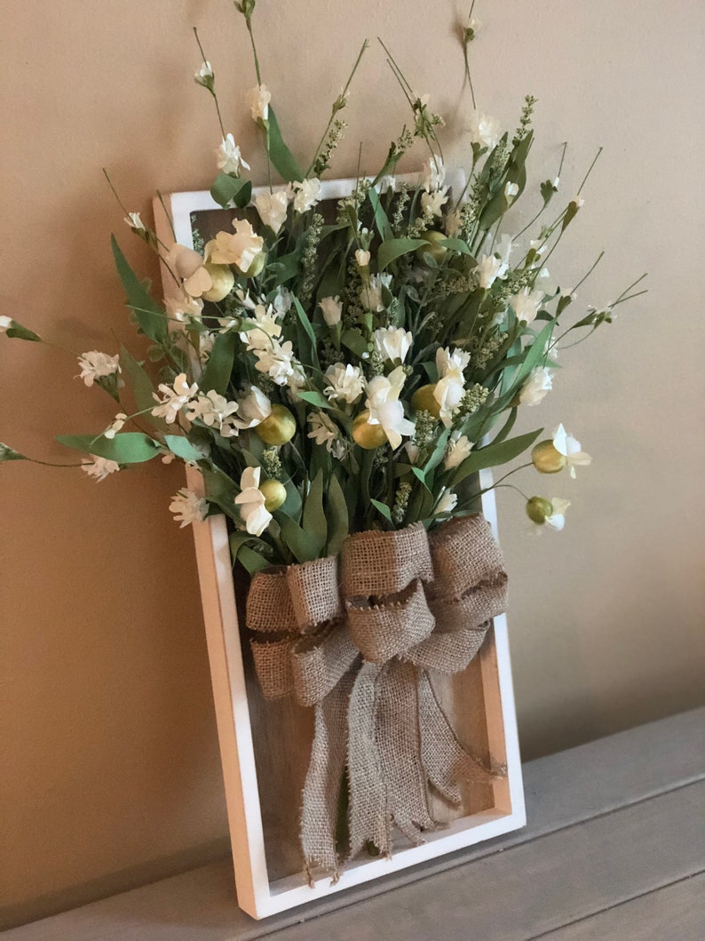 Wall Hanging/rustic Floral/rustic Home Decor/home Decor/framed Etsy