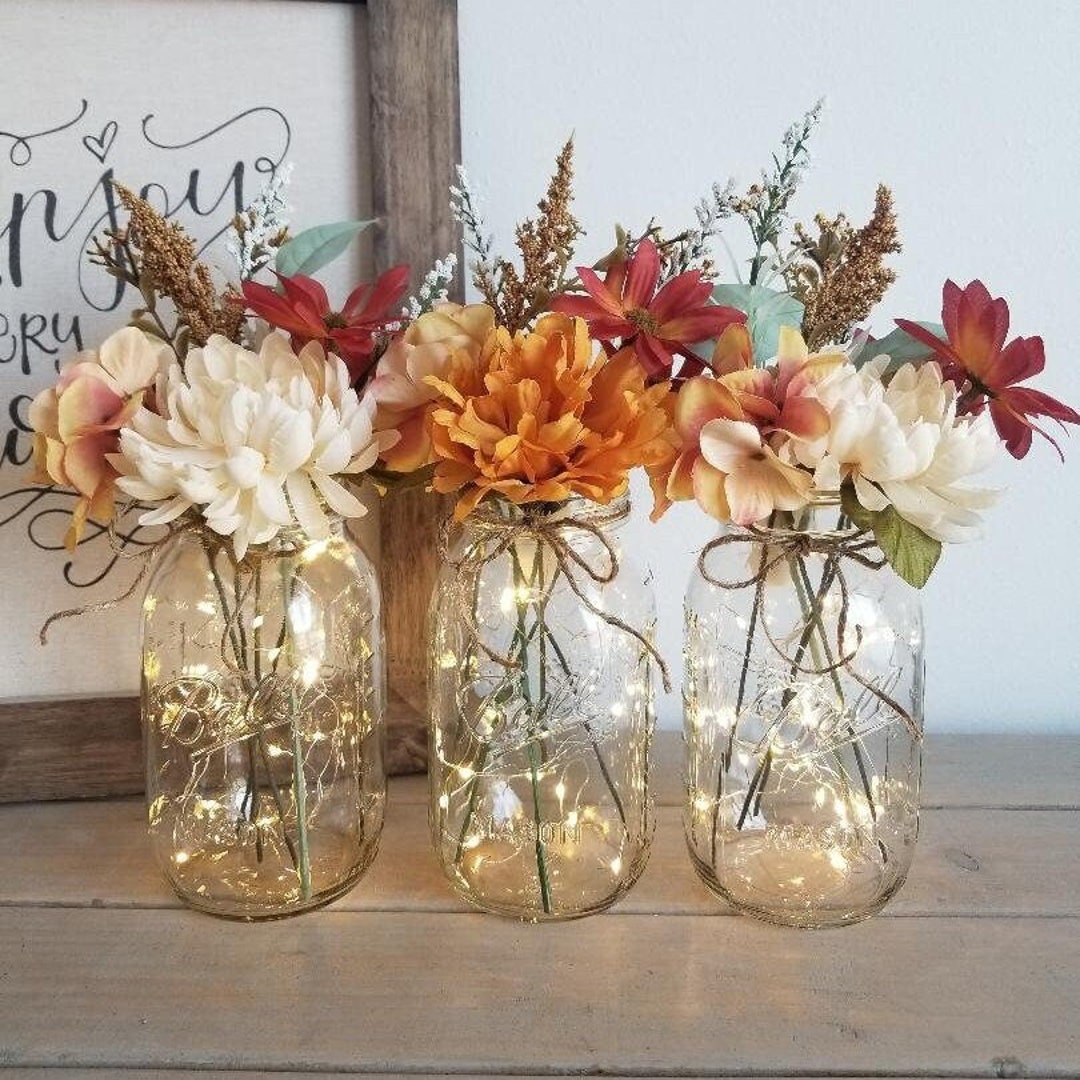 marv strukturelt Male Mason Jar Centerpiece/table Centerpiece/fall - Etsy