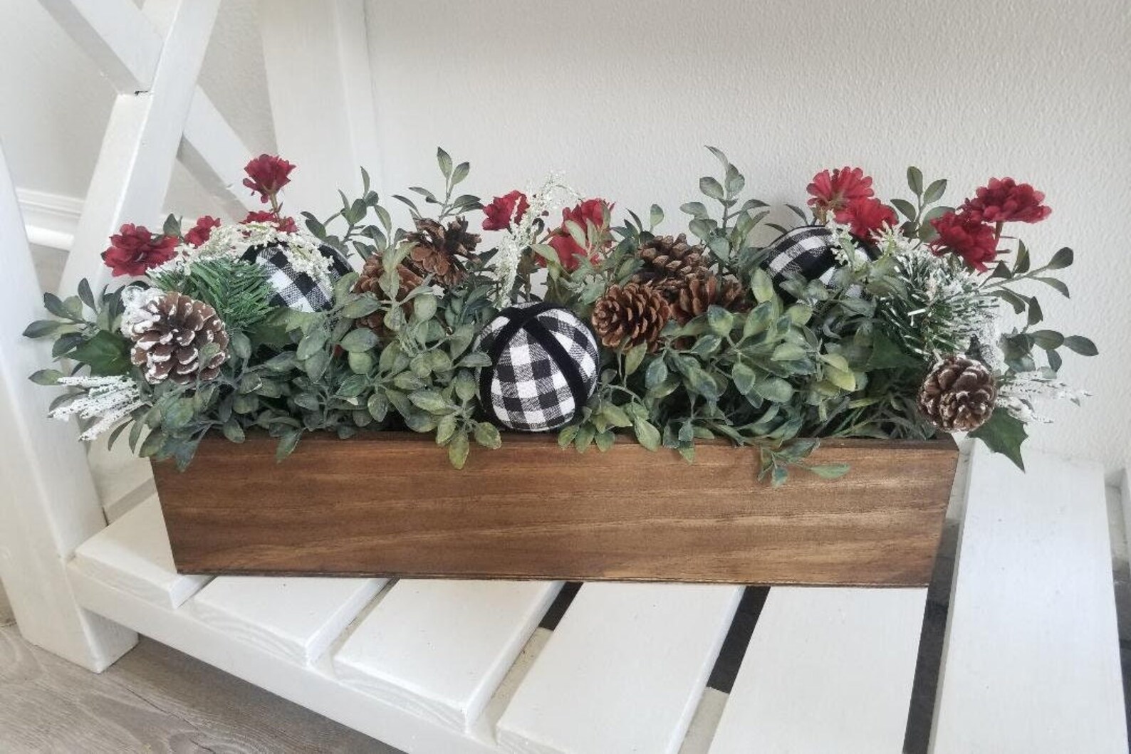 Christmas Planter Box Centerpiece/farmhouse - Etsy