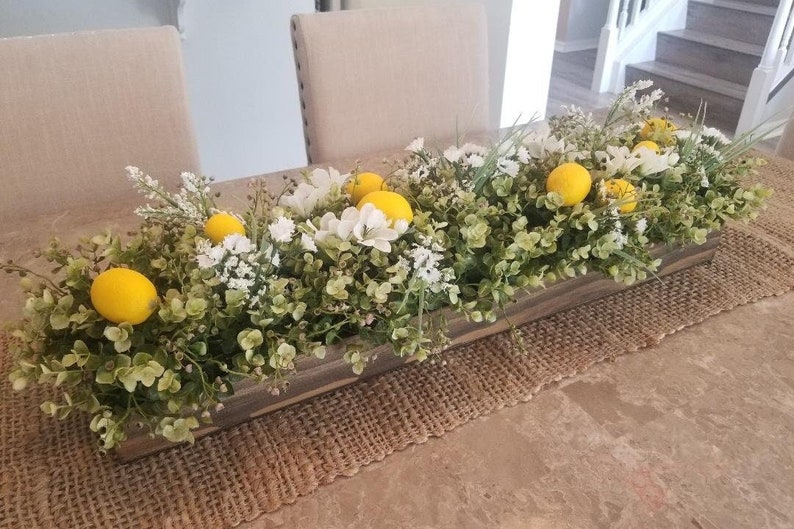 Lemon Floral Centerpiece/floral Centerpiece/lemon Etsy