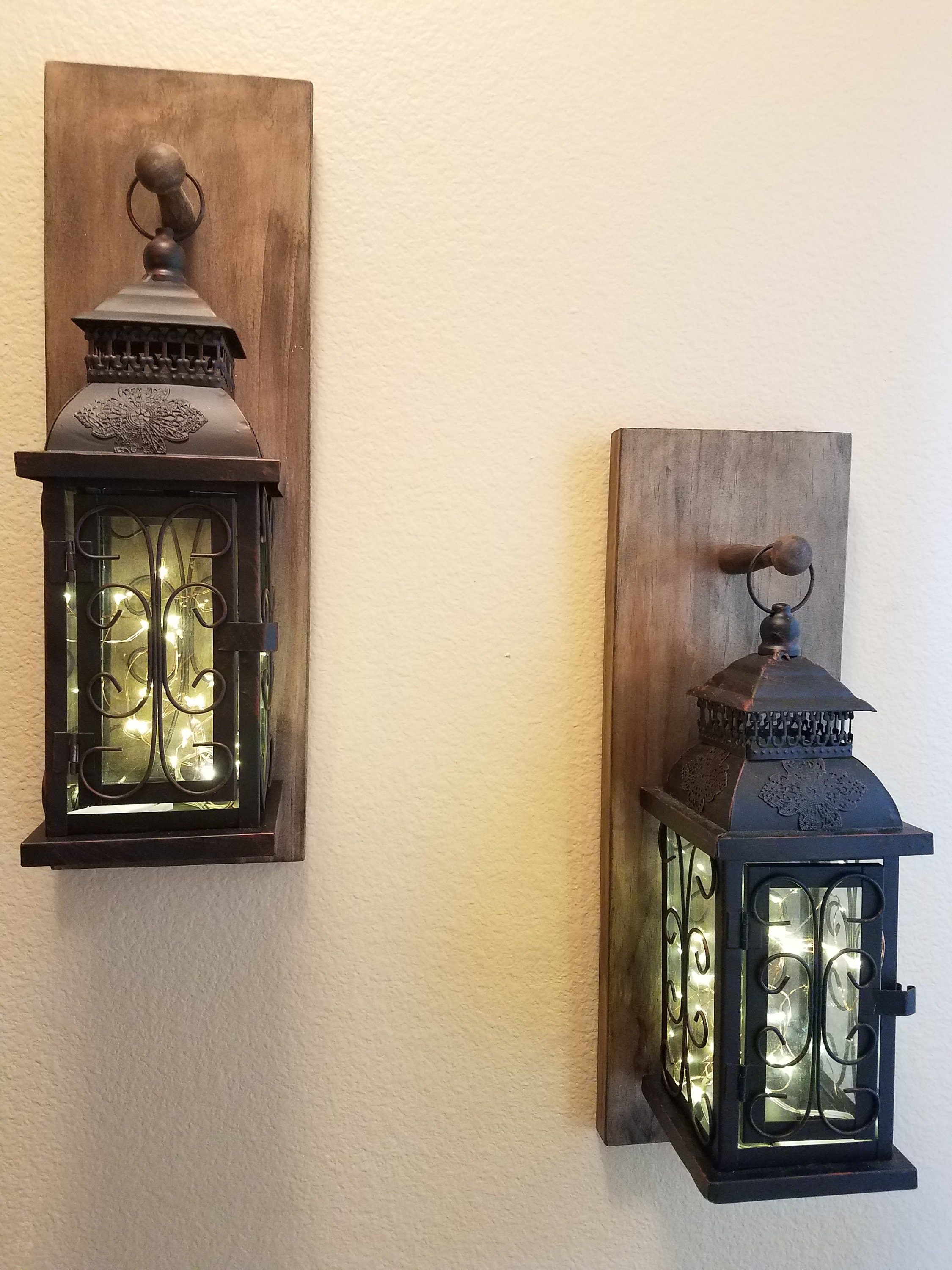 Lantern Wall Sconce Set/Wall Sconces/Fairy Light Sconce Etsy