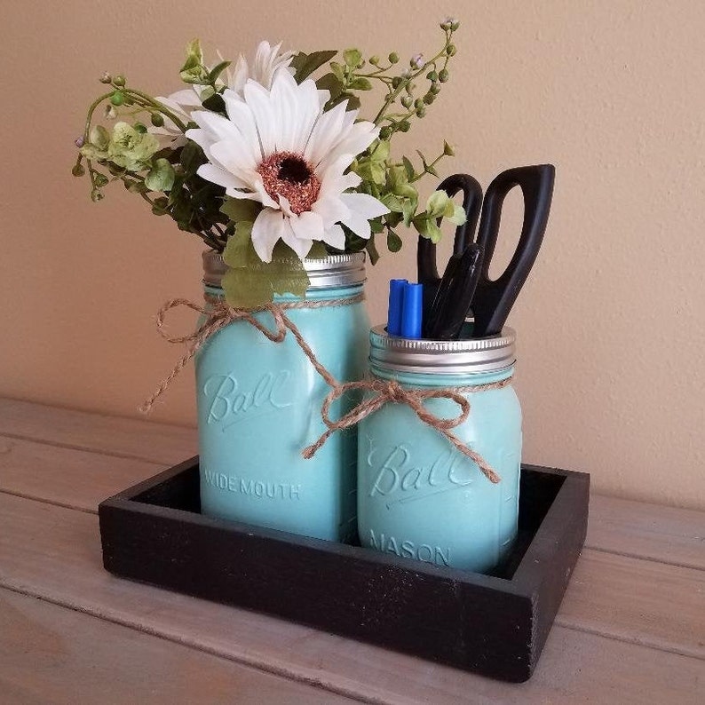 Office Mason Jar Set/office Organizer/desk Organizer/teacher Etsy