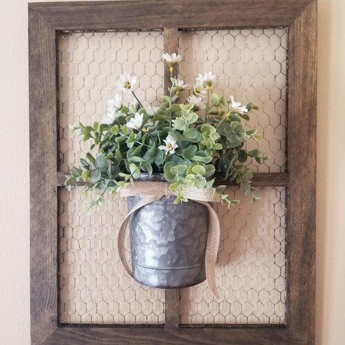 Wall Hanging/rustic Floral/rustic Home Decor/home Decor/framed Etsy