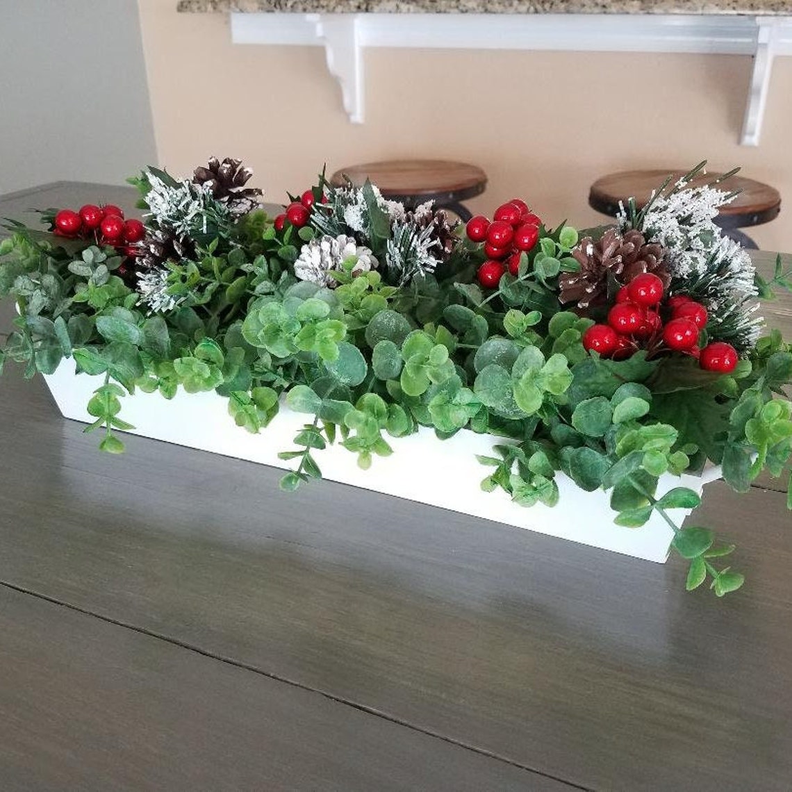 Christmas Planter Box Centerpiece/farmhouse - Etsy
