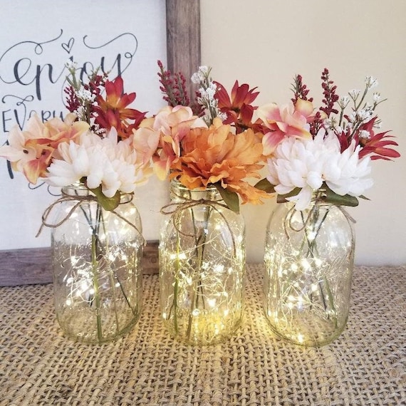 Mason Jar Centerpiece/table Centerpiece/fall Etsy