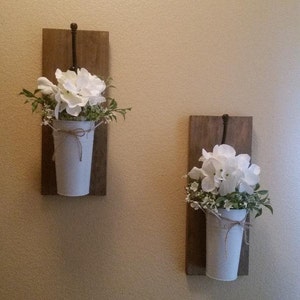 Wall Sconce Set/Floral Wall Hanging/Home Decor/Wall Planter Set/Rustic Wall Decor/Wall Decor/Farmhouse Decor/Floral Arrangement/Home Decor