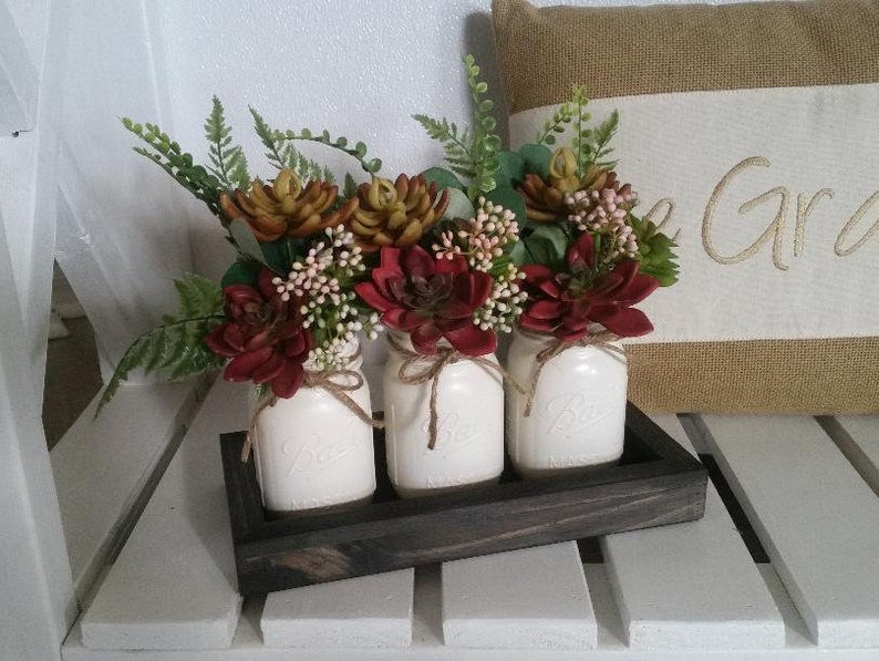 Mason Jar Succulent Centerpieces at Jamaal Mask blog