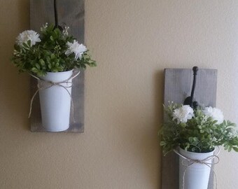 Wall Sconce Set/Wall Decor/Rustic Home Decor/Farmhouse Wall Decor/Home Decor/Wall Planter