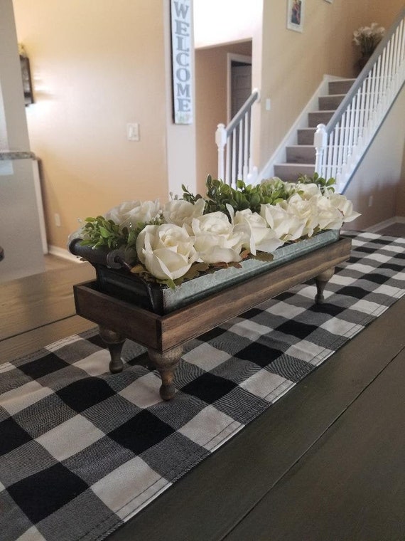Farmhouse Floral Centerpiece/rustic Home Decor/riser/home - Etsy