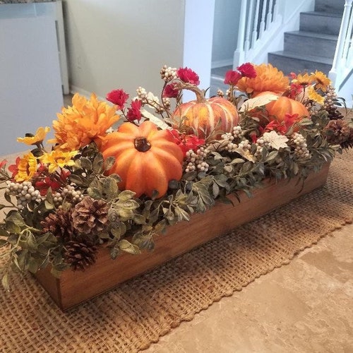 Fall Floral Centerpiece/fall Farmhouse Decor/pumpkin - Etsy