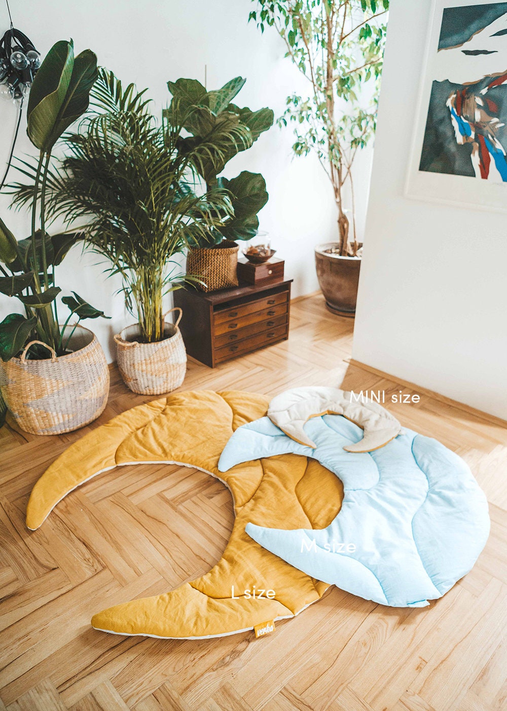 Moon Mat Large Natural Linen Mat Decorative Rug Room Decor Etsy