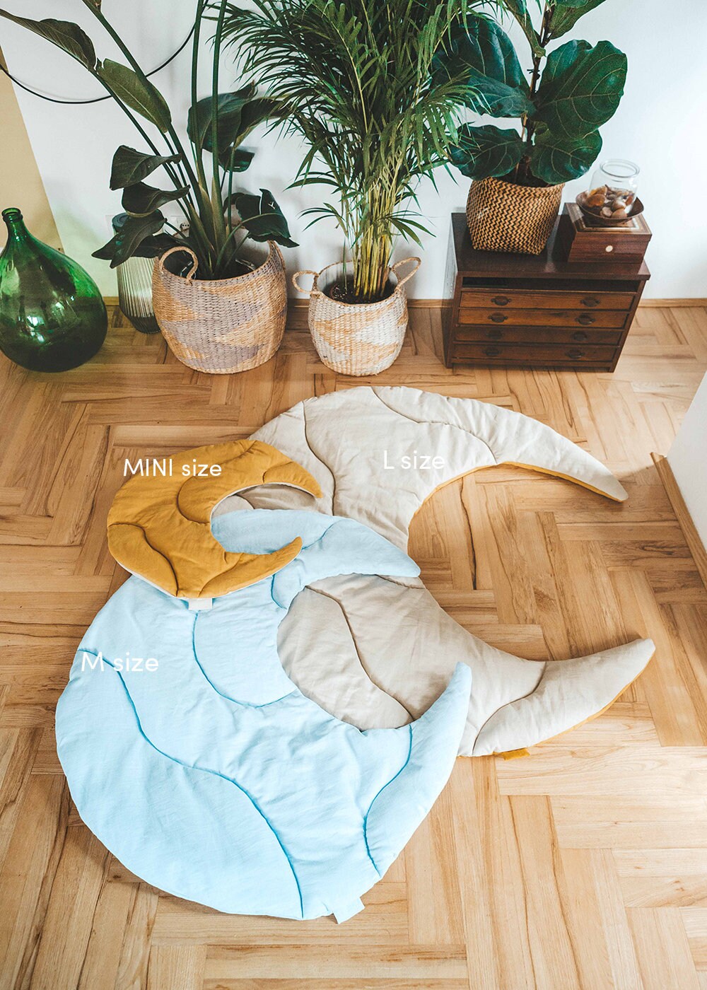 Moon Mat Large Natural Linen Mat Decorative Rug Room Decor Etsy