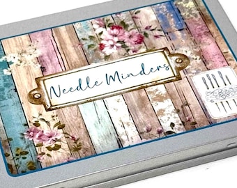 Shabby Chic Magnetic Needle Minder Storage Tin