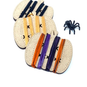 Halloween bobbins (set of 12) pumpkins thread holders floss organiser cross stitch embroidery thread storage