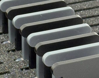 Acrylic Matt Black & Grey Bobbins | Halloween Floss Bobbins - Set of 24