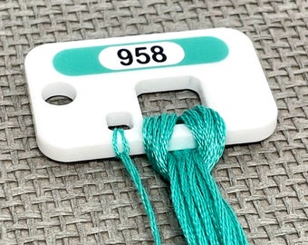 ÉCHANTILLON de fil acrylique Chip pour DMC avec échantillon de couleur imprimé