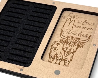 Highland Cow Working Tray for Cross Stitch and Embroidery (holds x24 bobbins)
