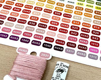 Mini vinyl labels for Au Ver A Soie d'Alger silk threads (x623 labels)