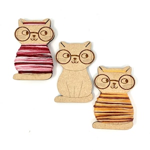 Nerdy cat bobbins (set of 12) thread holders floss organiser cross stitch embroidery thread storage