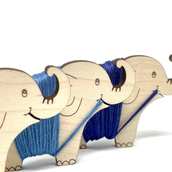 Premium Elephant bobbins (set of 12) thread holders floss organiser cross stitch embroidery thread storage