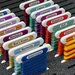 3mm acrylic bobbins for Weeks Dye Works x358 bobbins | Floss NOT included | Includes x5 New colours for 2025 | *New size*