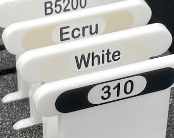 Printed Bobbins for DMC Black & Whites | White or Clear | x24 bobbins