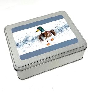 Quackers WIP bobbin storage tin with foam insert to hold 30 bobbins for cross stitch / embroidery projects