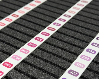 DMC Thread Layout Guide Overlays (set of 5) for Bisley Cabinet |  Full 500 Colours Printed | Choose Numerical or Colour Group
