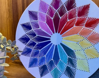 Geometric Flower Acrylic Stitching Base – 25cm | Threads not included