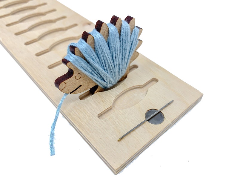 Cross stitch storage box with 20 hedgehog floss bobbins Etsy