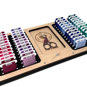 Large Personalised Working Tray for Cross Stitch and Embroidery (holds x48 bobbins)