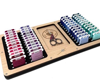 Large Personalised Working Tray for Cross Stitch and Embroidery (holds x48 bobbins)