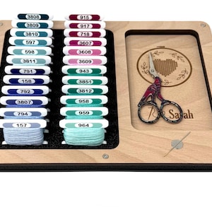 Personalised Working Tray for Cross Stitch and Embroidery (holds x24 bobbins)